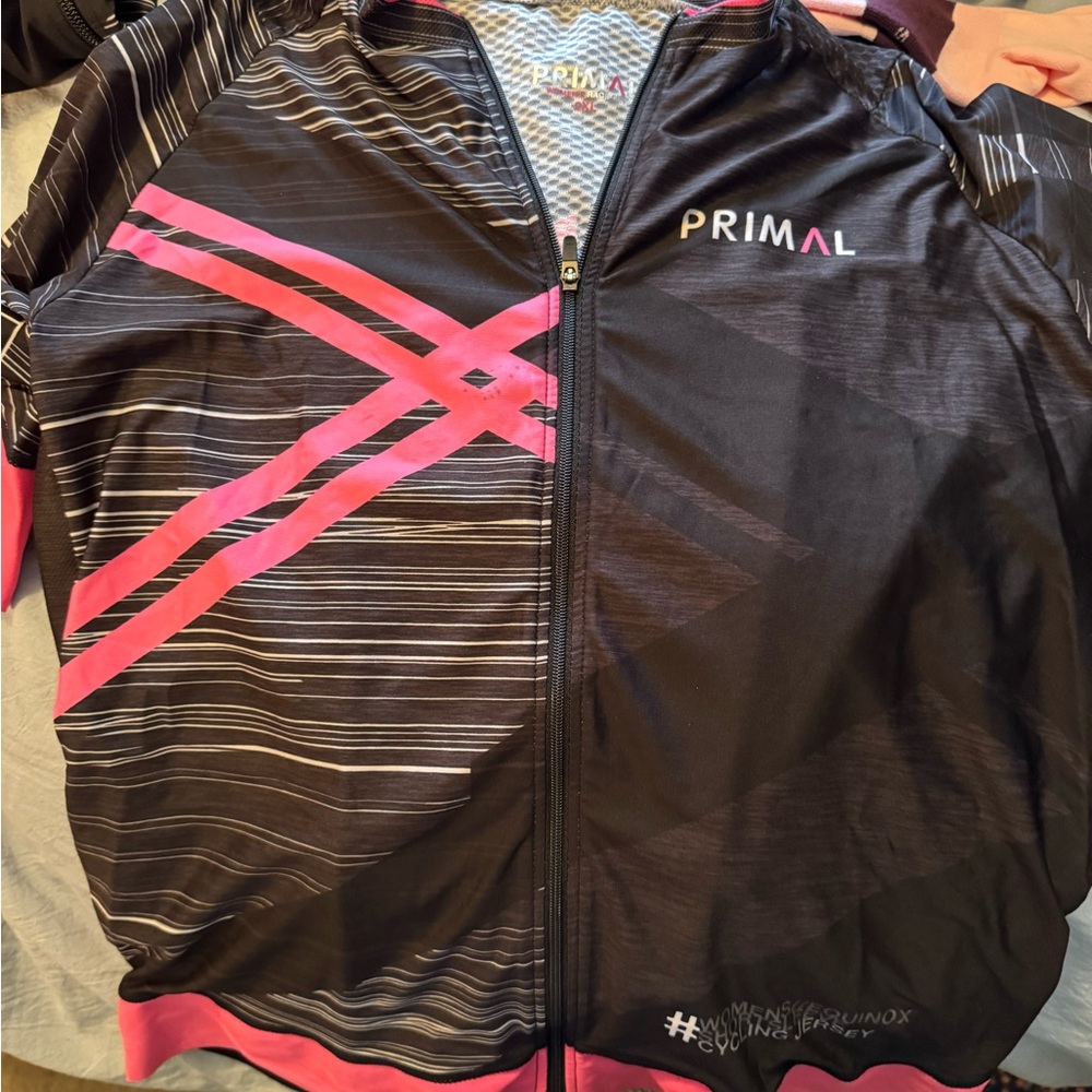 Primal Women's Black and Pink Cycling Jersey